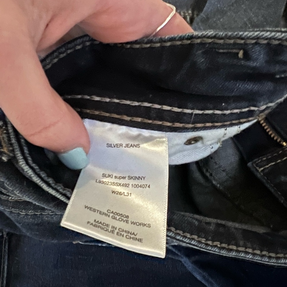 Silver skinny jeans